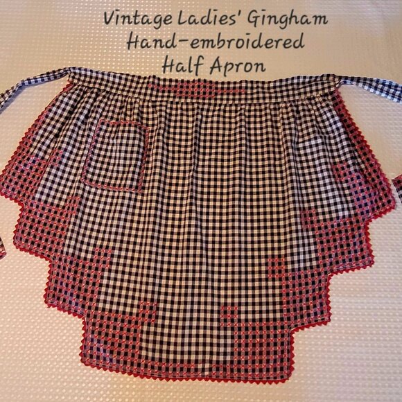 Vintage Hand-Made Cotton Apron - Picture 1 of 1